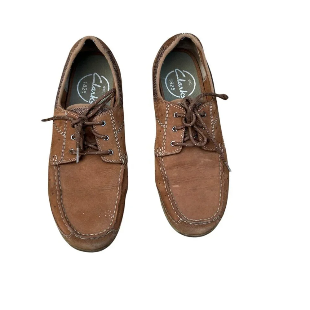 Clarks Men's Brown Armada Suede Boat Shoes Size 12 M
